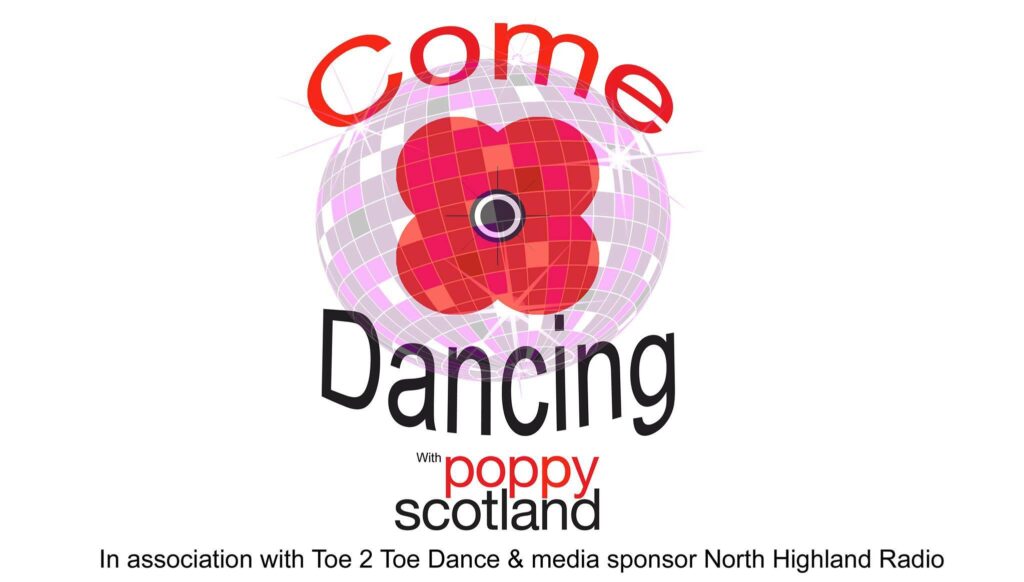 Poppy Scotland Come Dancing logo and sponsors names.